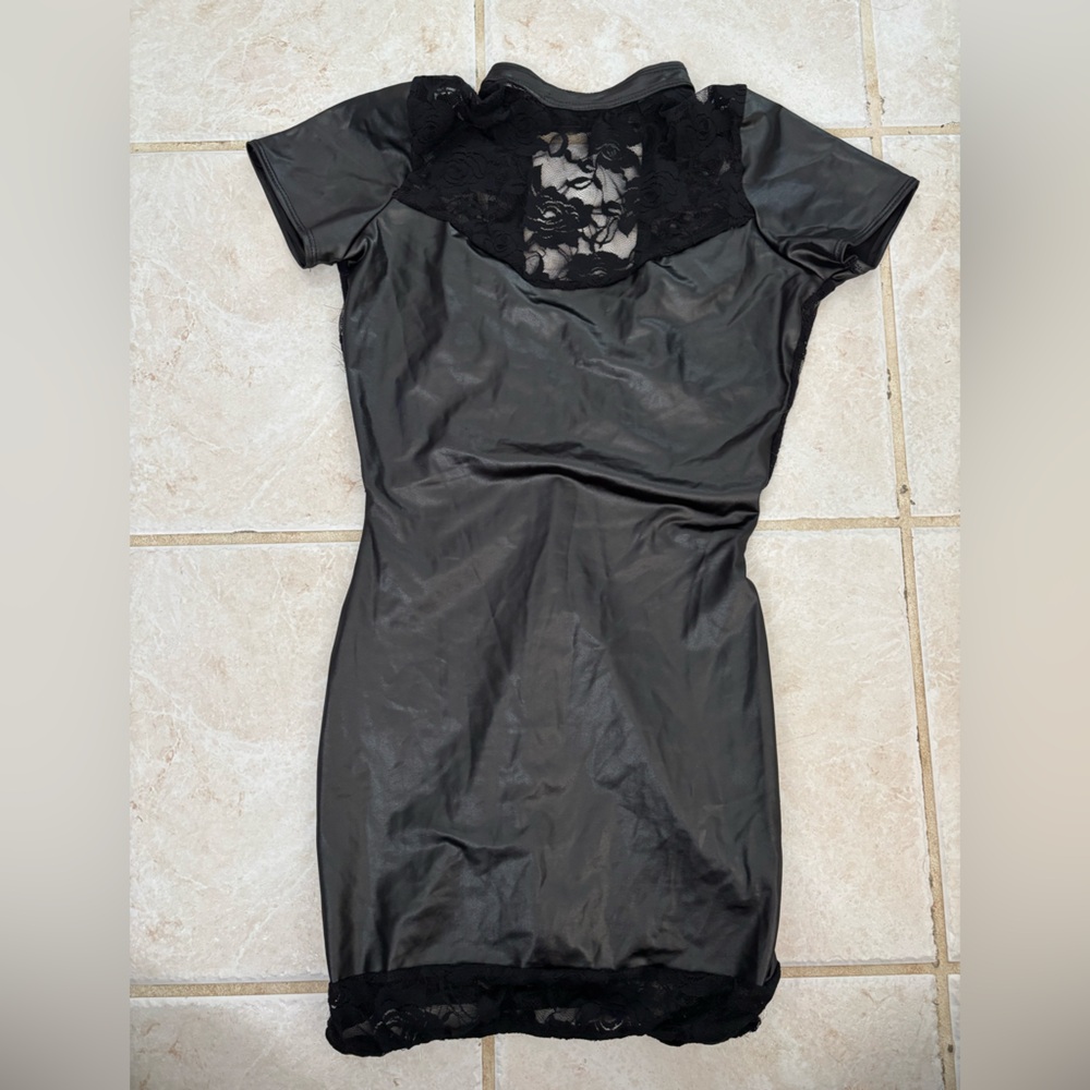 Black Lace-Back Mini Dress